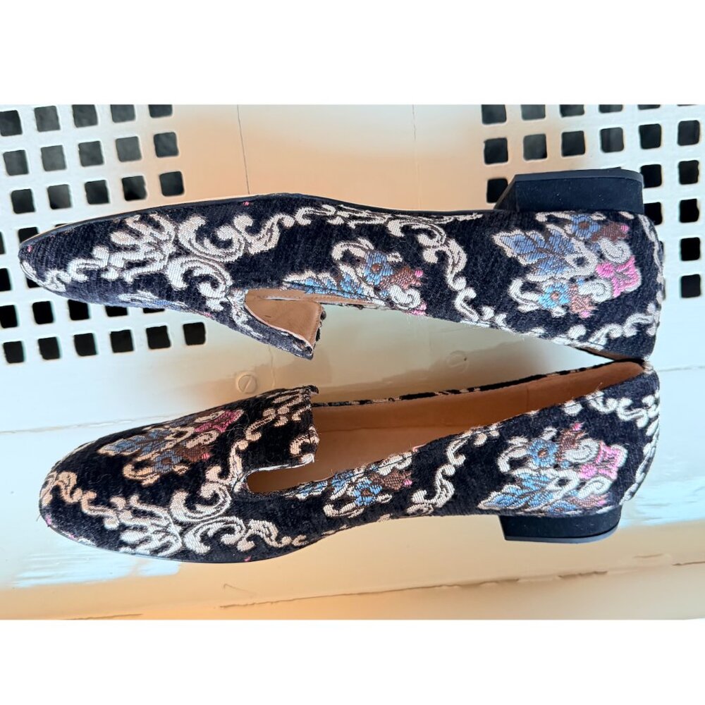 French Sole New York Celeste Black Jacquard Shoes Size 10 - Picture 2 of 5